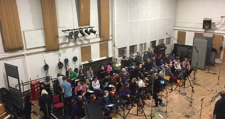 Session choir setting up at Abbey Road Studios